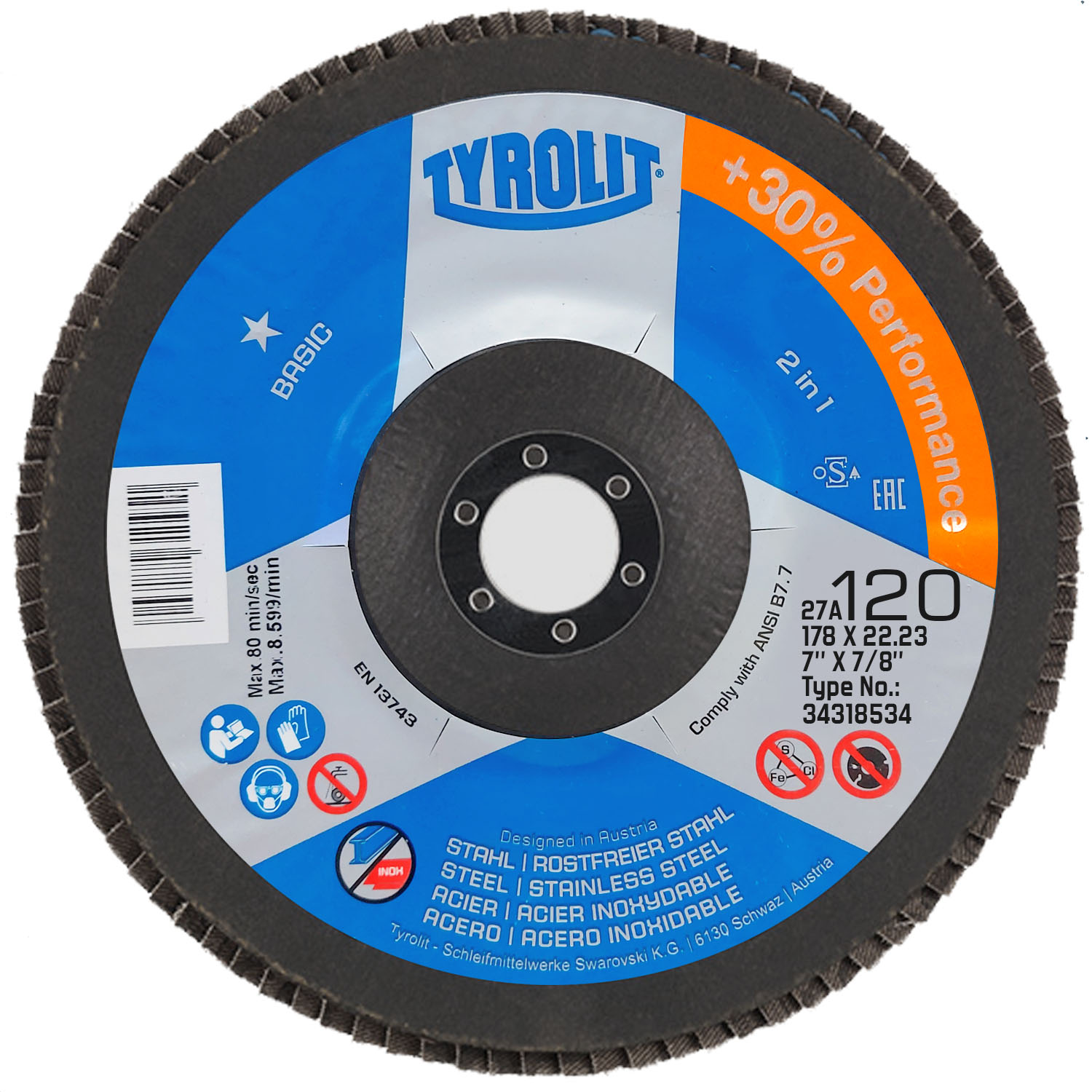 DISCO DESB FLAP STD TYROLIT 4.1/2 GR60
