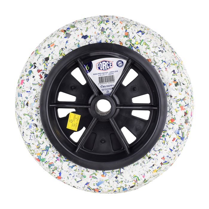 PNEU EM BORRACHA - 3.25 x 8 x 1/2" (12MM) - LINHA LEVE