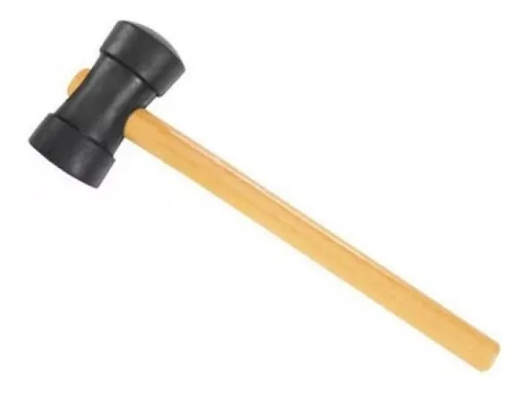 MARTELO BORRACHA 40MM PRETO C/MADEIRA