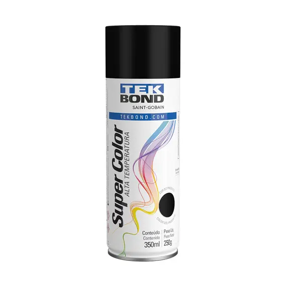 TINTA SPRAY PRETO BRILHOSO ALTA TEMPERATURA