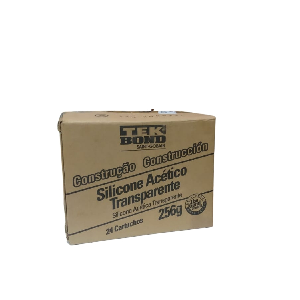 CX SILICONE ACETICO TRANSPARENTE 256GRS TEKBOND C/24