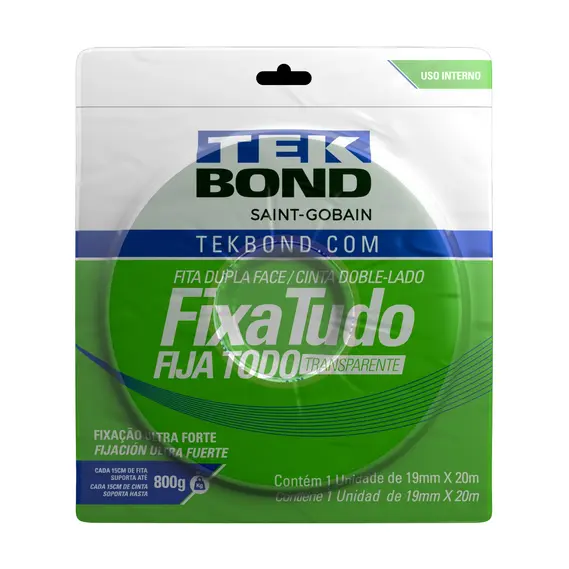 FITA DUPLA FACE TEKBOND FIXA TUDO 19MM X 20MT