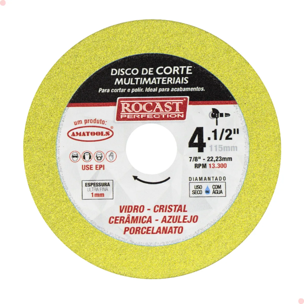 DISCO DE CORTE MULTIMATERIAIS 4.1/2 X 1,0 ROCAST