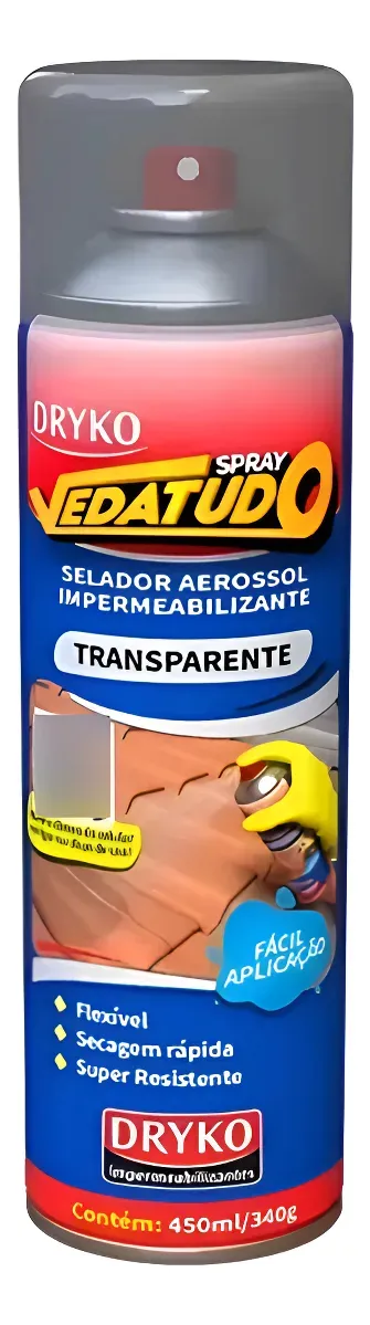 ADESIVO IMPERMEABILIZANTE SPRAY TRANSPARENTE 400ML - VEDA TUDO