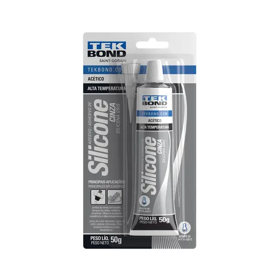 SILICONE ALTA TEMP TEKBOND 50GR CINZA