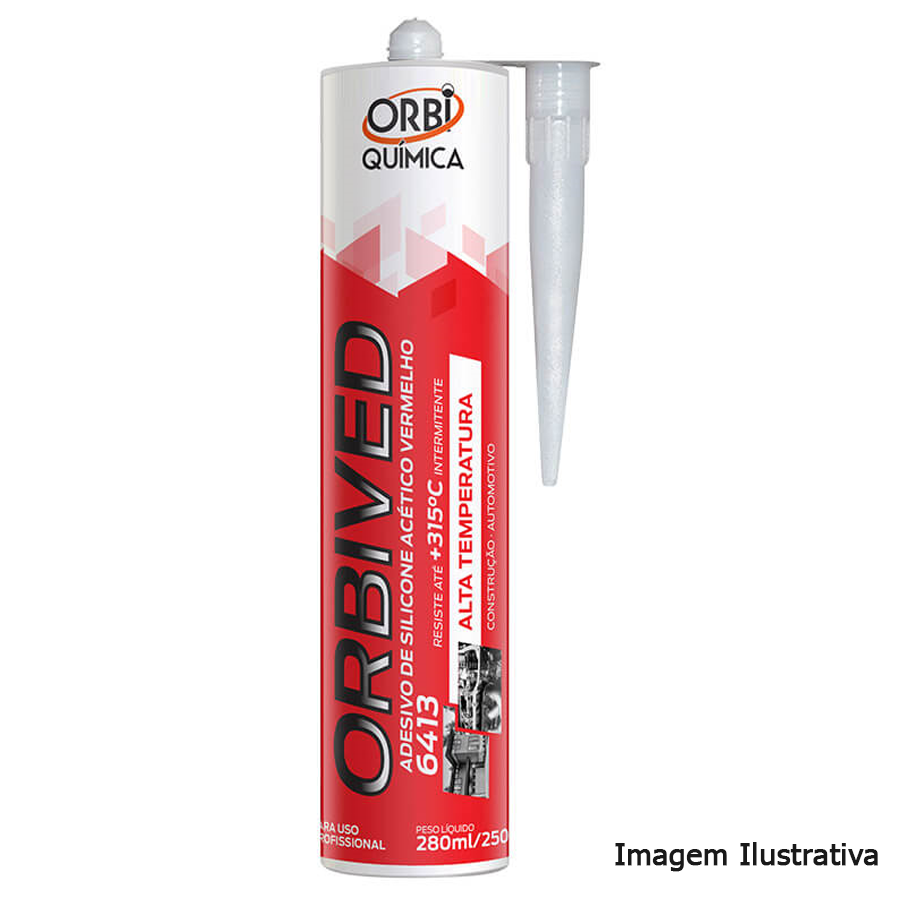 SILICONE ALTA TEMPERATURA 250G VERMELHO - ORBI