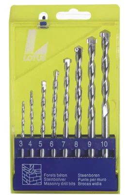 JOGO C/8 BROCA METAL DURO P/ CONCRETO 3-10MM - LOTUS