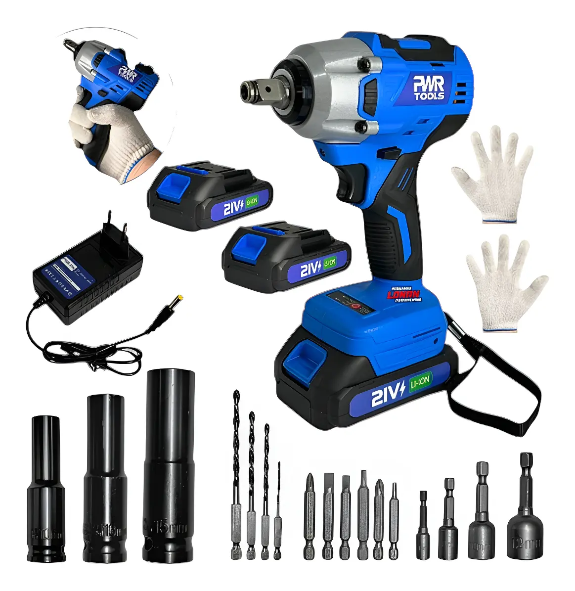 CHAVE DE IMPACTOPARAFUSADEIRA 350NM - 2 BATERIAS - PWR35K