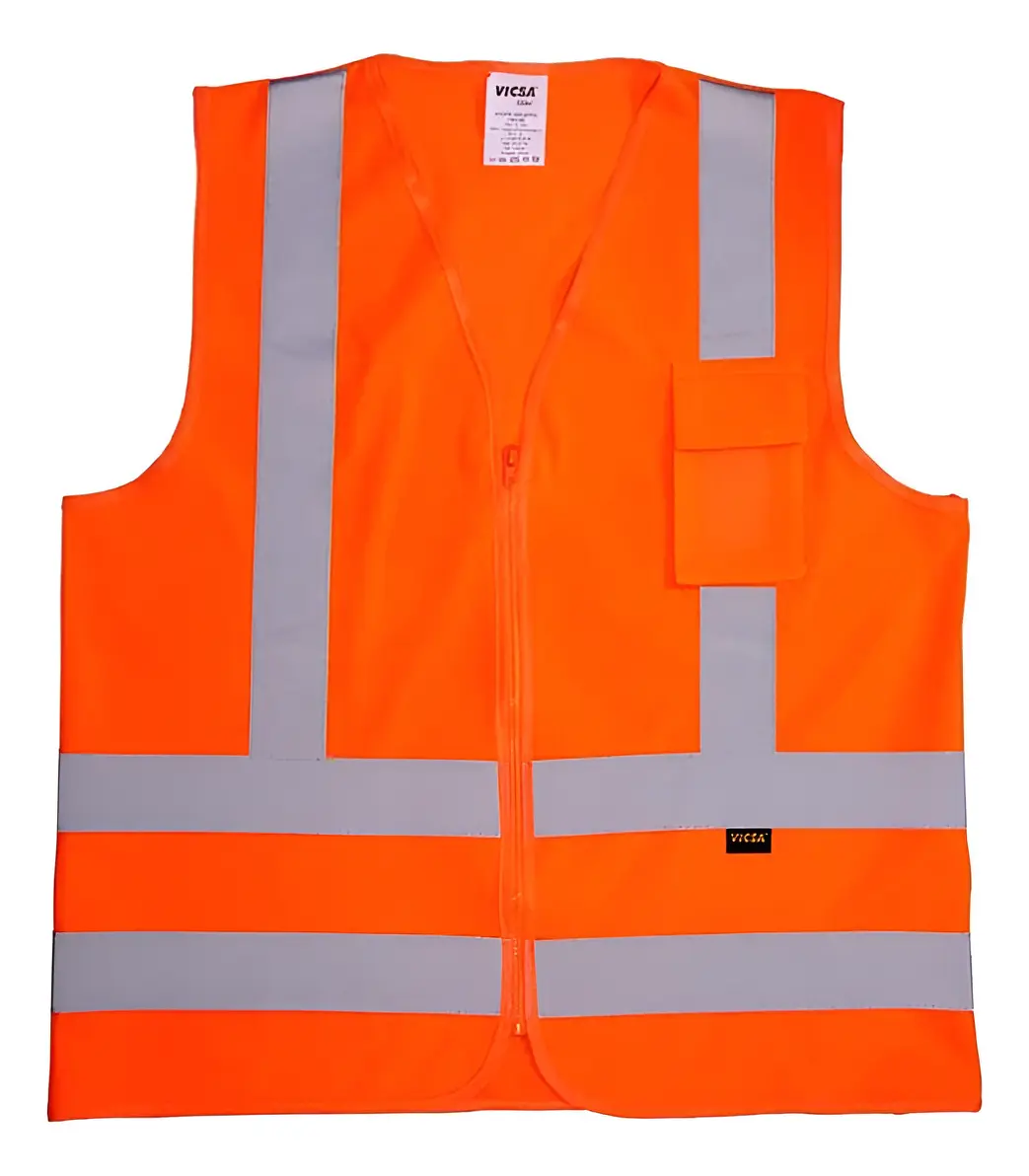 COLETE BLUSAO LARANJA REFLETIVO 1 BOLSO