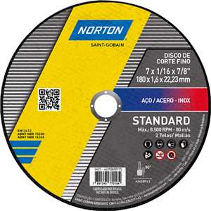 DISCO DE CORTE NORTON STANDARD 12 X 3/4