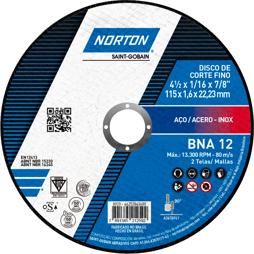 DISCO DE CORTE BNA12 4.1/2 X 1,0